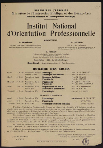 Institut national d'orientation professionnelle,