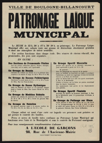 Patronage laïque municipal éé,