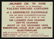 Jeunes de 18 ans [...] inscrivez vous sur les listes électorales,