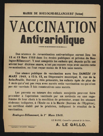 Vaccination antivariolique,