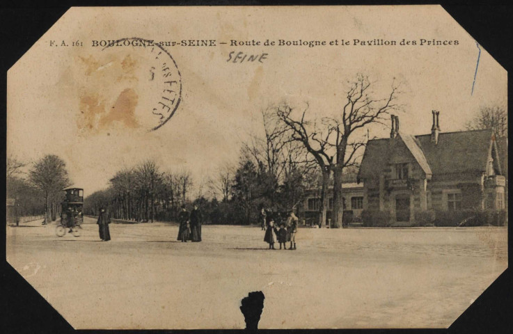 161 - Boulogne-sur-Seine: route de Boulogne et le pavillon des Princes. (s.d)