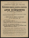 Avis d'enquête de commodo et incommodo : rue de Saint-Cloud 29, Société anonyme des Usines Renault : installation d'un dépôt de 1000 kilogrammes de celluloïd brut, façonnage de celluloïd, travail du bois et dépôt de liquides inflammables de la 1re catégorie.