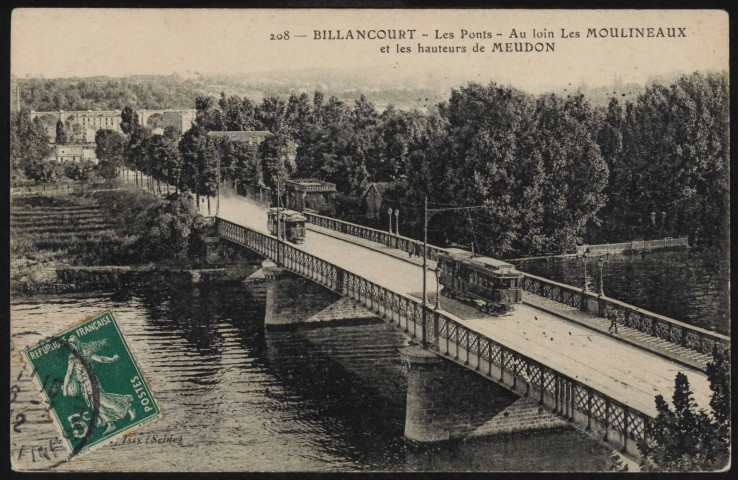 208 - Billancourt. -Les Ponts: au loin les Moulineaux et les hauteurs de Meudon.