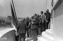 Pose du drapeau sur le nouvel hôtel de ville (3 juillet 1934)