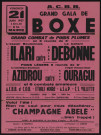 Grand gala de boxe, Poids plumes : Jacques Ilari (ACBB) contre Emile Debonne ; poids légers : Xavier Azidrou (ACBB) contre Ahed Ouragui