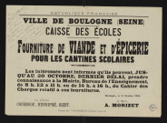 Fourniture de viande et d'épicerie pour les cantines scolaires,