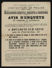 Avis d'enquête de commodo et incommodo : quai du Point-du-Jour 35, Société anonyme des fabriques Billault : installation d'un atelier de moulage des bougies et autres objets en cire et en acide stéarique et un atelier où l'on emploie des liquides inflammables de la 1re catégorie pour la préparation d'encaustiques.