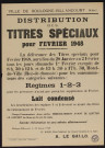 Distribution des titres spéciaux pour février 1948,