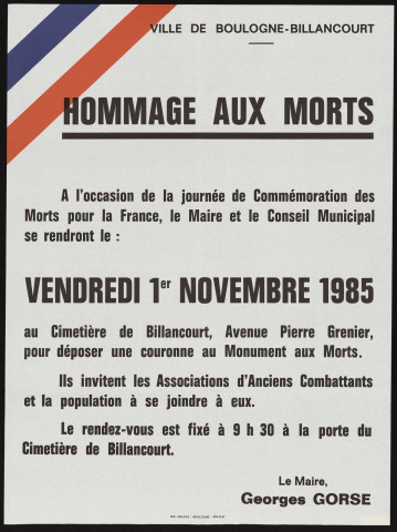 Hommage aux morts,