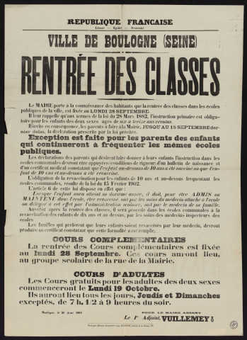 Rentrée des classes ,