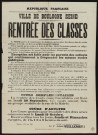 Rentrée des classes ,