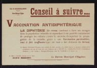 Conseils à suivre... vaccination antidiphtérique,