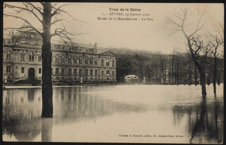 1 - Sèvres. - Crue de la Seine: musée de la manufacture, le parc.