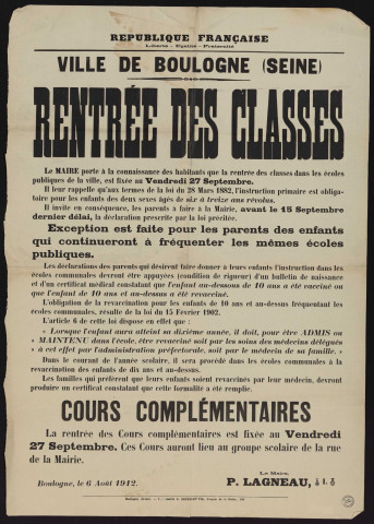 Rentrée des classes ,