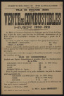 Vente de combustibles, hiver 1920-1921,