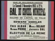 Bal du conseil municipal donné dans les salons de l'hôtel de ville au profit de la caisse des écoles avec Edward Chekler et son orchestre de la radio,