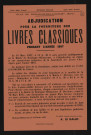 Adjudication pour la fourniture des livres classiques pendant l'année 1957,