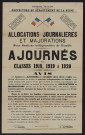 Allocations journalières et majorations pour soutiens indispensables de famille : ajournés des classes 1918, 1919 et 1920,