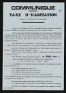 Taxe d'habitation (ancienne contribution mobilière) : communiqué,