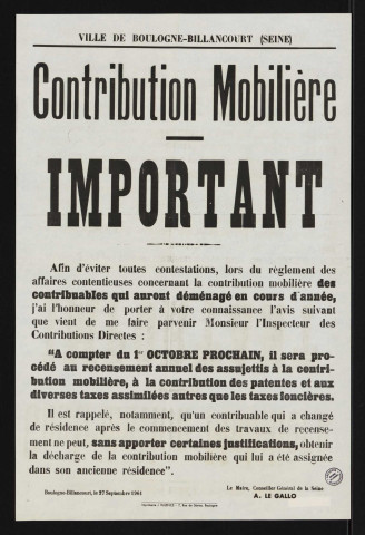 Contribution mobilière ,