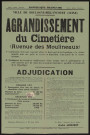 Agrandissement du cimetière (avenue des Moulineaux) : construction d'une partie des murs de clôture et de la morgue,