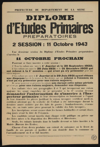Diplôme d'études primaires préparatoires 2e session,