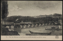 74 - Vue du château et du Pont de Saint Cloud au XVIIe siècle (s.d.).