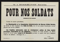 Pour nos soldats, Affiche type sans date.