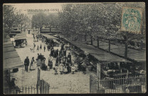 62 - Boulogne-sur-Seine - Vue générale du marché, Boulogne-Billancourt . rue Escudier . - vue plongeante sur le marché