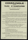 Taxe d'habitation (ancienne contribution mobilière) : communiqué,