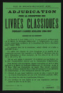 Adjudication pour la fourniture des livres classiques pendant l'année scolaire 1966-1967,