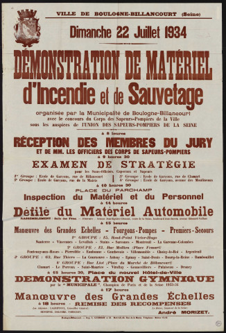 Démonstration de matériel d'incendie et de sauvetage ,