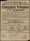 Ouverture des cours municipaux d'enseignement professionnel 174 rue de Billancourt,