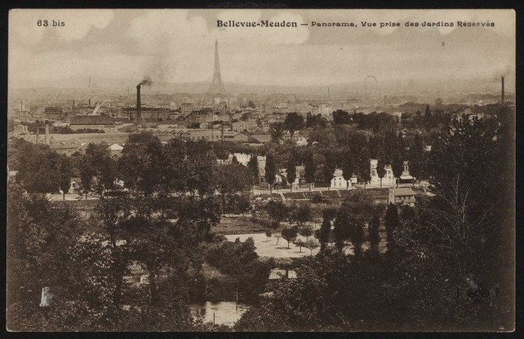 Bellevue-Meudon: panorama, vue prise des jardins réservés. (s.d.)