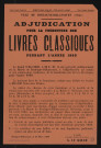 Adjudication pour la fourniture des livres classiques pendant l'année 1960,