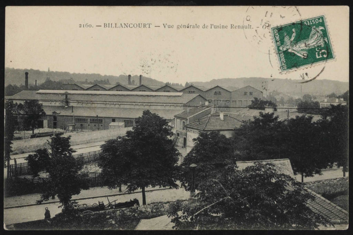 2160 - Billancourt - Vue générale de l'usine Renault, Boulogne-Billancourt . usines Renault . - perspective