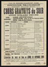 Association philotechnique : cours gratuits du soir, [horaires et lieux des cours pour l'] année scolaire 1960-1961,