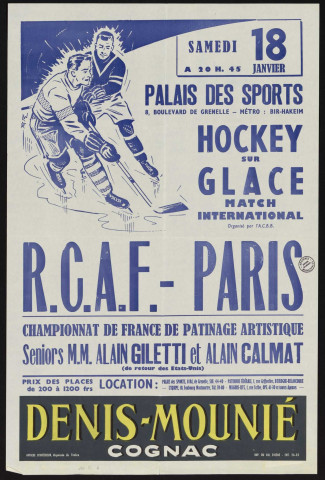 Hockey sur glace, RCAF [contre] Paris,