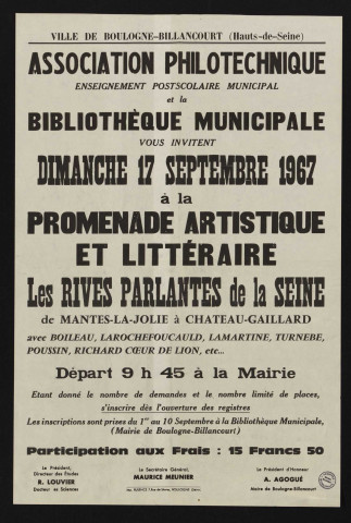 Promenade artistique et littéraire : Les Rives parlantes de la Seine de Mantes-la-Jolie à Château-Gaillard,