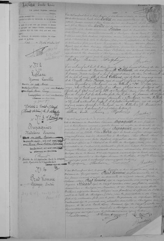 Naissance, enregistrement : Registre de 1908