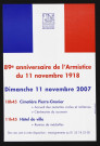 89e anniversaire de l'Armistice du 11 novembre 1918,