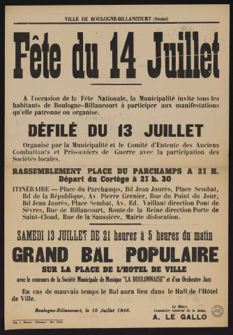 Fête du 14 juillet ,