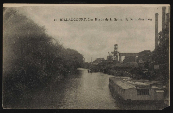 21 - Billancourt. - Les bords de la Seine: l'le Saint-Germain.
