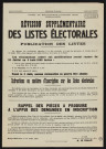 Révision supplémentaire des listes électorales : publication des listes,