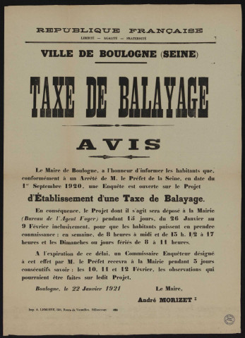 Taxe de balayage : avis,