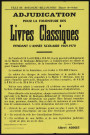 Adjudication pour la fourniture des livres classiques pendant l'année scolaire 1969-1970,