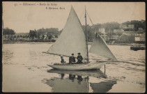 40 - Billancourt.- Bords de Seine: trois hommes sur un bateau (s.d.)