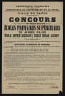 Concours pour l'admission à l'externat gratuit dans les écoles primaires supérieures de jeunes filles : école Sophie Germain, école Edgar Quinet,