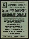 Quinzaine sportive de l'ACBB : grande fête omnisports internationale, athlétisme, basket, hand-ball, polo-vélo, volley-ball, tennis,