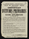 Certificat d'études primaires session supplémentaire,